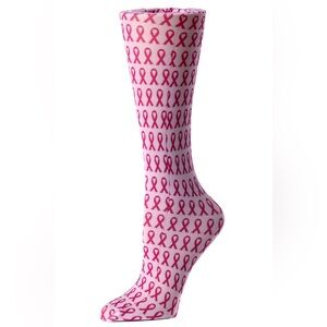 Pink Ribbon Knee-High Socks